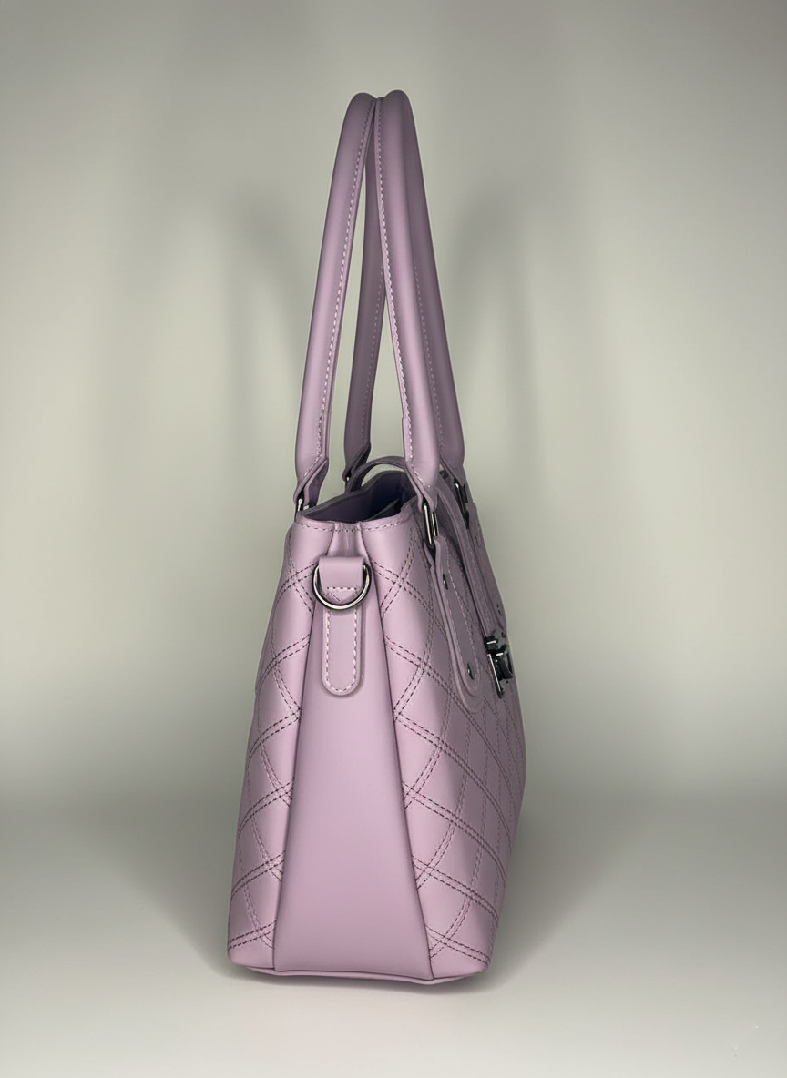 Blush Quilted Structured Tote