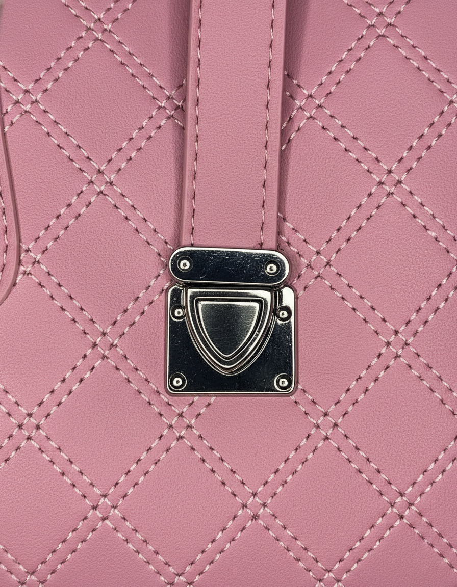 Classic Pink Quilted Structured Tote