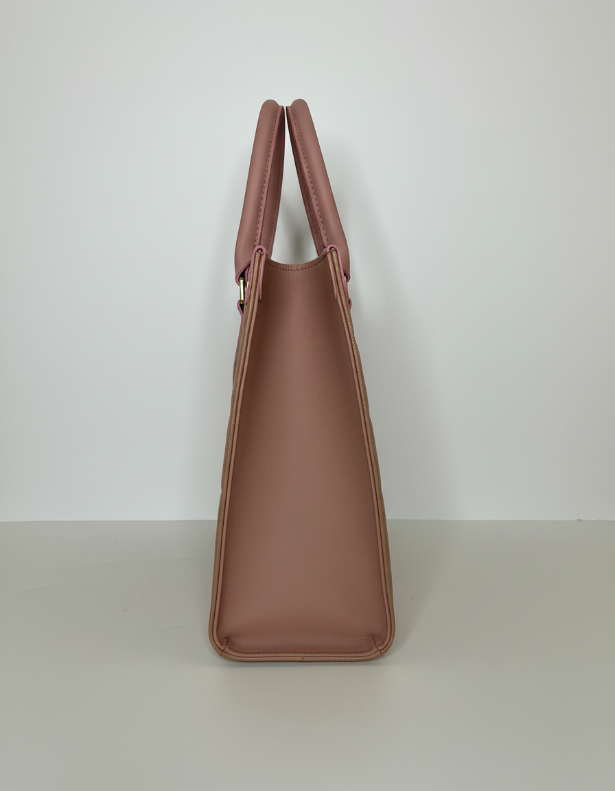 Blush Pink Structured Luxe Tote