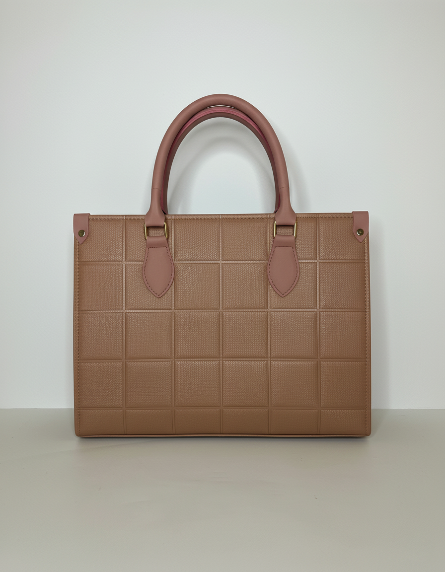 Blush Pink Structured Luxe Tote