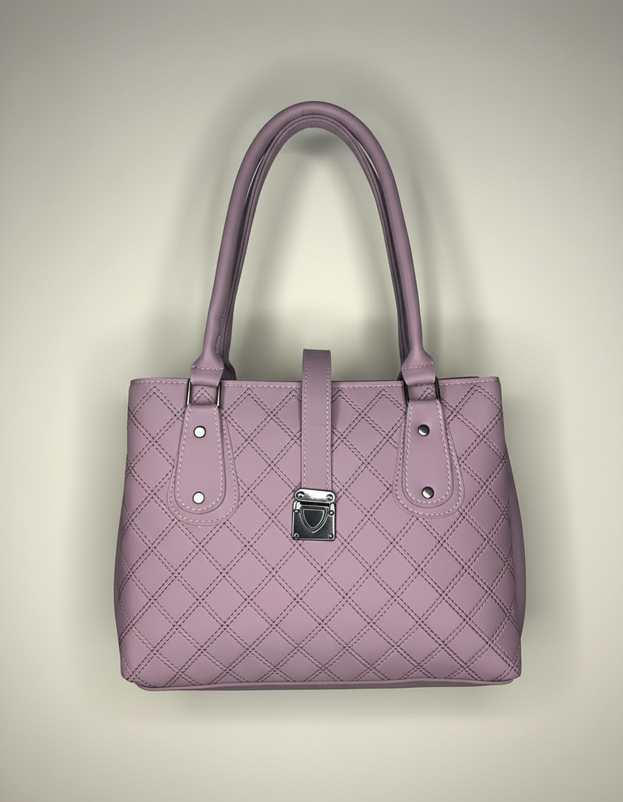 Blush Quilted Structured Tote